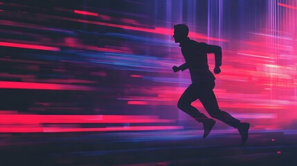 Energetic Silhouette of a Runner in Full Stride.