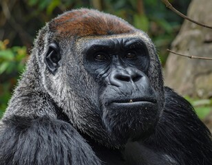 Obraz premium Close-up portrait of a magnificent gorilla