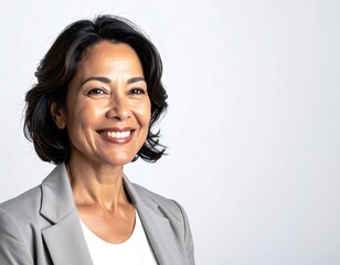 Smiling woman in a blazer