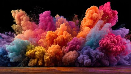 Colorful powder explosion on black background (1)