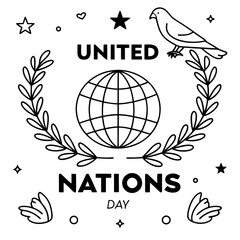 UNITED NATIONS DAY vector illustration