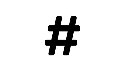 Fototapeta premium Bold Black Hashtag Symbol Isolated on White Background.