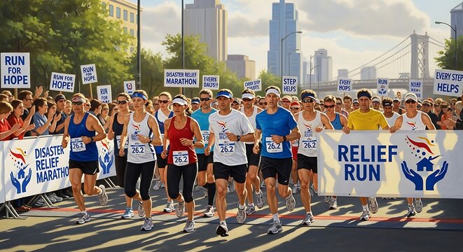 Marathon Runners Crowd. (4)