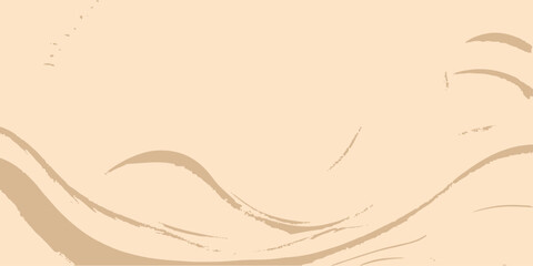 An abstract background vector illustration with a decorative floral pattern, summer orange wave line art, and a gold leaf texture