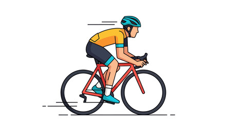 Obraz premium Cyclist in Motion: Riding a Red Road Bike.