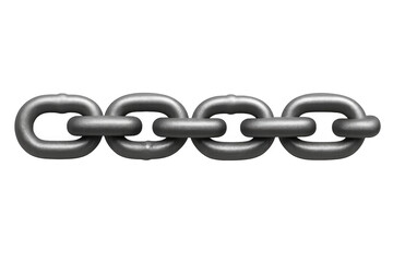 Metal chain connecting links representing strength unity security