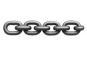 Metal chain connecting links representing strength unity security