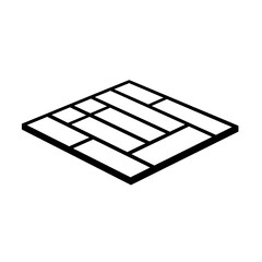 Isometric view of a square wooden floor tile