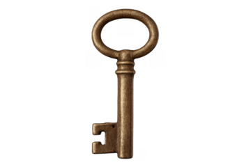 Vintage skeleton key unlocking concepts of access and secrecy