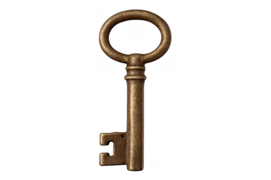 Vintage skeleton key unlocking concepts of access and secrecy