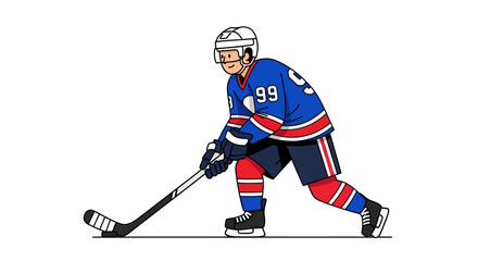 Obraz premium Cartoon Hockey Player in Action.