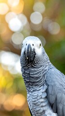 Fototapeta premium Close-up of a grey parrot