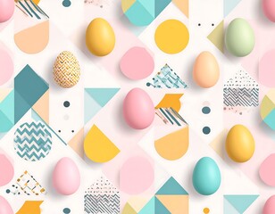 Colorful Easter egg pattern with geometric shapes