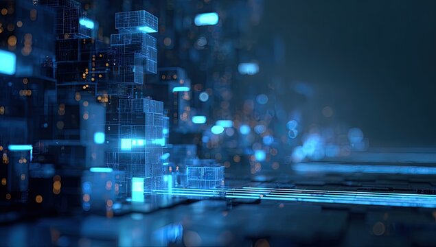 Abstract digital city - Powered by Adobe