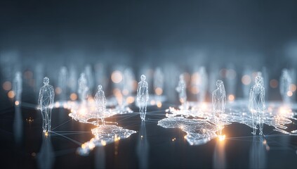 Abstract digital representation of people connected globally