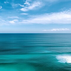Turquoise Ocean Waves Under a Clear Sky, seascape , horizon