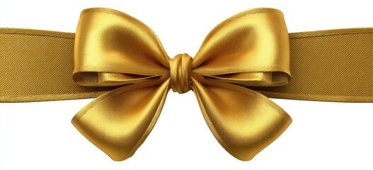 Gold ribbon bow on a gold ribbon