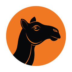 Camel Head Vector Art Illustration 