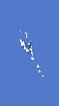 3d animated map of Vanuatu for news and Geopolitical Themes. With luma matte.