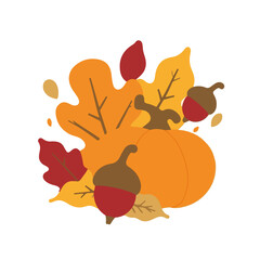  Template autumn icon with simple flat design featuring warm golden hues and deep crimson reds on a soft cream with png Transparent 