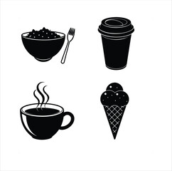 coffee, cup, tea, drink, vector, mug, cafe, icon, hot, espresso, set, cappuccino, beverage, illustration, 