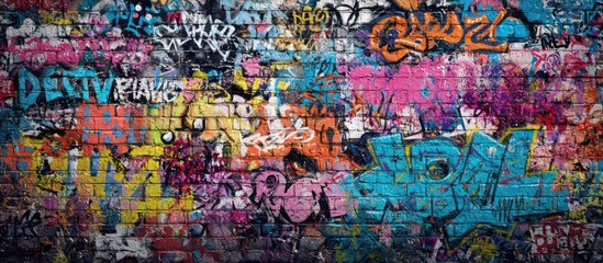 Vibrant Graffiti-Covered Wall