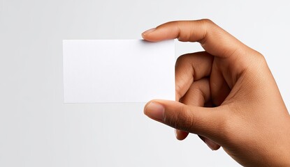 Fototapeta premium Hand holding blank business card (1)