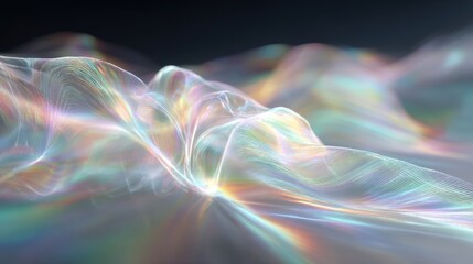 Abstract Representation of Colorful Waves Flowing Across a Dark Background in a Modern Artistic Style