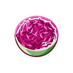 Obraz premium chou rouge salad vector shred seed slaw white 