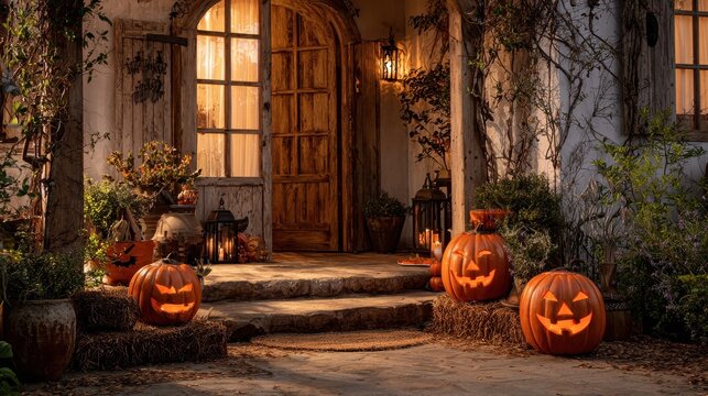 spooky halloween decor embrace the festive spirit with jackolanterns and seasonal vibes at your doorstep