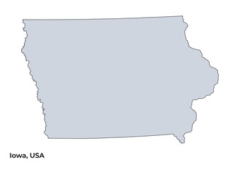 Map of Iowa State, USA