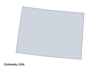 Map of Colorado State, USA