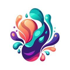 Obraz premium Colorful abstract liquid splashes and drops isolated on transparent background