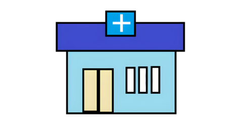 "Isolated on Transparent Background PNG of a Traditional Blue and White Countryside Church with Cross"