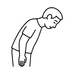 line icon person bowing vector on a white background
Vector line icon on a white background