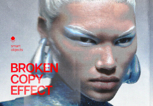 Damage Copier Photo Effect Mockup