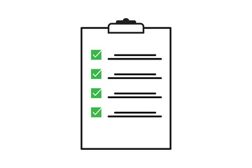 Checklist Icon with Green Check Marks, Task Management Vector