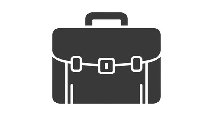 Black Business Briefcase with Handle and Buckle Closure.