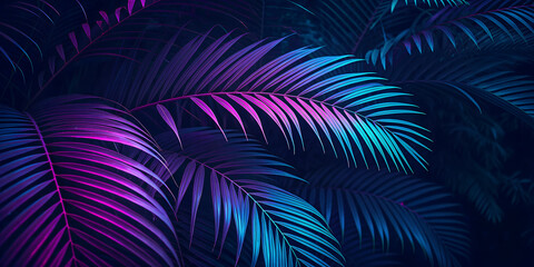 abstract background with neon colours leaves
