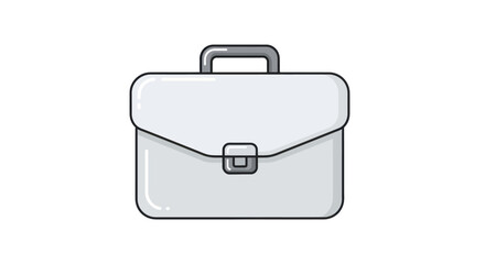 Simple Grey Business Briefcase Icon Illustration.