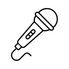 Isolated microphone vector illustration for singing podcast recording karaoke audio equipment sound