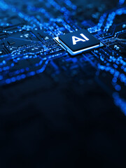 Artificial Intelligence AI Processor on Circuit Board