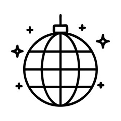 Disco ball vector illustration, party celebration, dance floor, nightclub, fun and entertainment icon