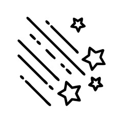 Falling stars vector icon illustration, celestial event, shooting star, night sky, astronomy icon