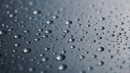 Water droplets on a dark gray surface