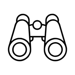 Binoculars vector icon outline style for camping hiking travel and outdoor adventure design element