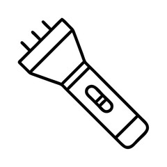 Isolated flashlight vector illustration for camping hiking emergency light and outdoor use graphic element