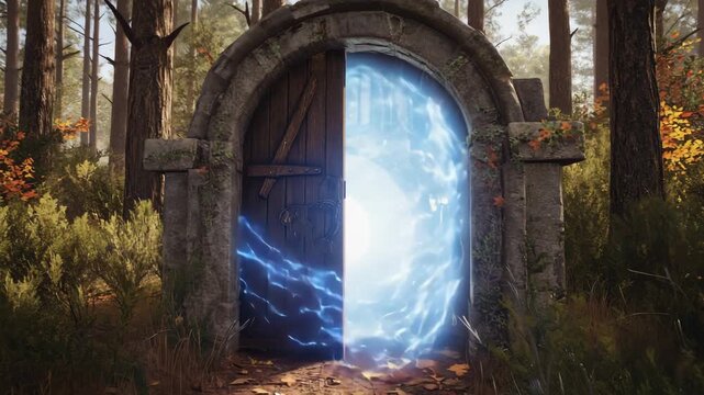 Geheimnisvolle T&uuml;r im Wald &ndash; Portal zu einer anderen Welt