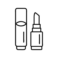 Lipstick tube outline vector illustration for makeup beauty products and cosmetics design element