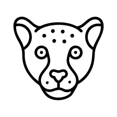 Cheetah face drawing african animal vector illustration outline design isolated icon head jaguar